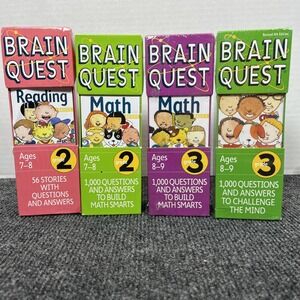 Workman Brain Quest Lot 4 Kids Grade 2-3 Multi Math Reading Homeschool Study